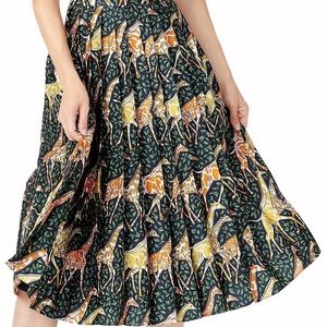 J.Crew Midi Pleated Skirt in Giraffe Print Size 8